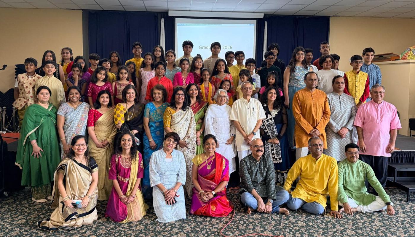 Bala Vihar children, parents, and teachers gathered for the 2026 graduation.